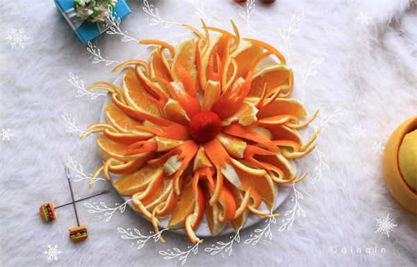 获奖水果拼盘图片大全,精致的花朵水果拼盘图片